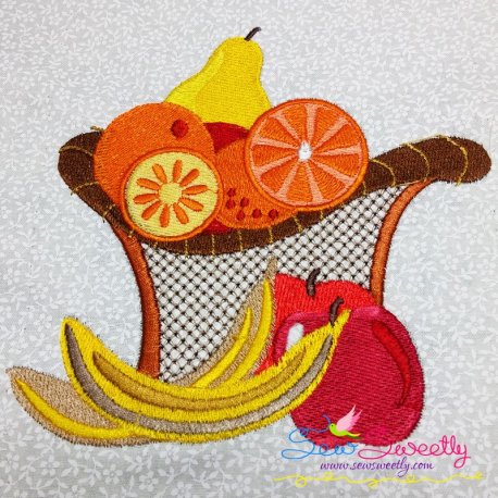 Colorful Fruit Basket-4 Embroidery Design Pattern