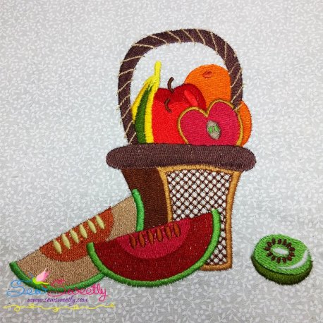 Colorful Fruit Basket-3 Embroidery Design Pattern-1