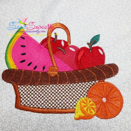 Colorful Fruit Basket-2 Embroidery Design Pattern-1