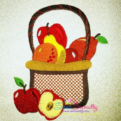 Colorful Fruit Basket-1 Embroidery Design Pattern-1