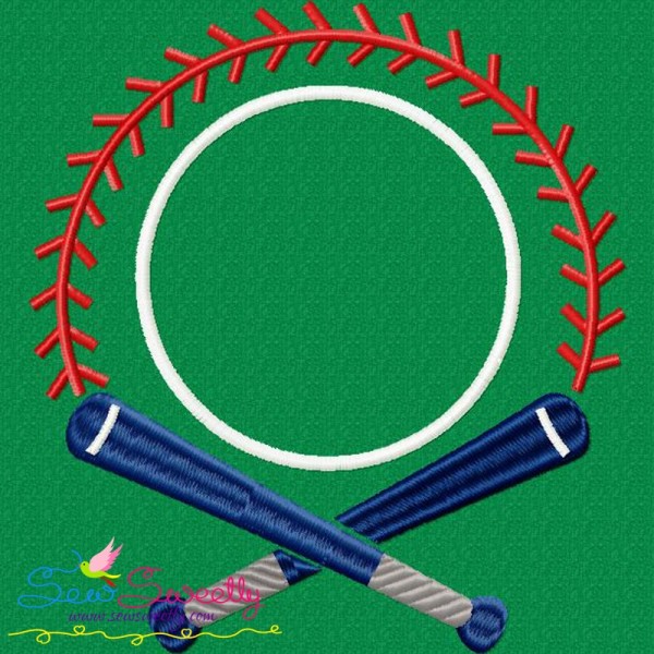 Baseball Bat Monogram Embroidery Design Pattern-2