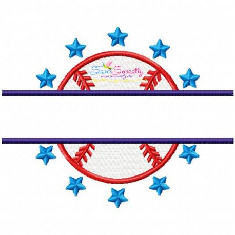 Baseball Split Embroidery Design Pattern