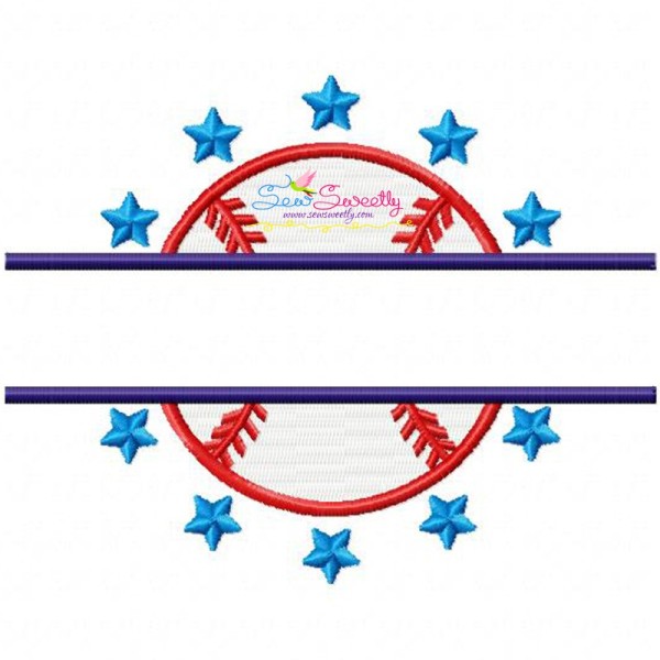 Baseball Split Embroidery Design Pattern-1
