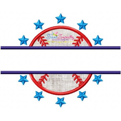 Baseball Split Applique Design Pattern-1