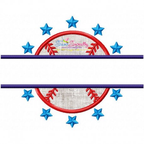 Baseball Split Applique Design Pattern