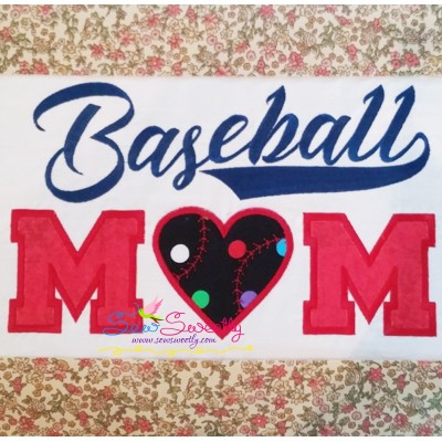Baseball Mom Applique Design