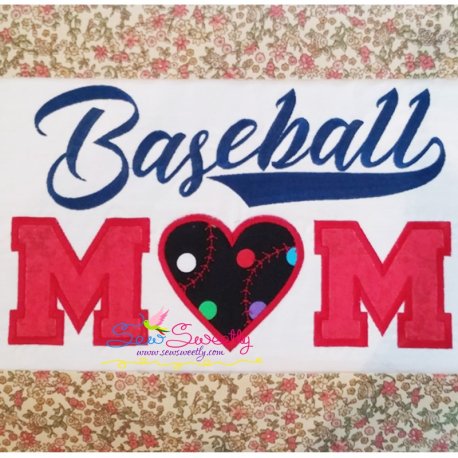 Baseball Mom Applique Design- 1