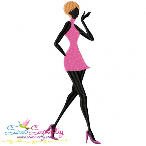 Shopping Lady-10 Embroidery Design Pattern-1