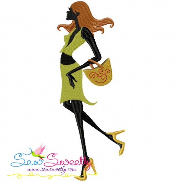 Shopping Lady-11 Embroidery Design Pattern-1