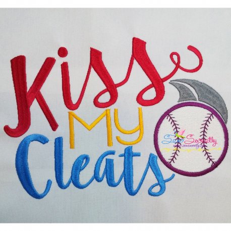 Kiss My Cleats Embroidery Design Pattern-1