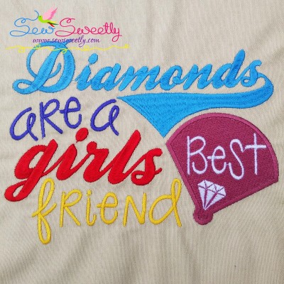 Diamonds Are a Girls Best Friend Embroidery Design Pattern-1