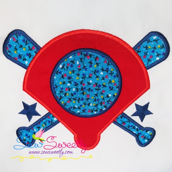 Baseball Diamond Monogram Applique Design Pattern-1