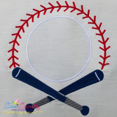 Baseball Bat Monogram Embroidery Design Pattern-1