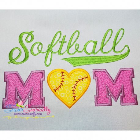 Softball Mom Applique Design Pattern-1
