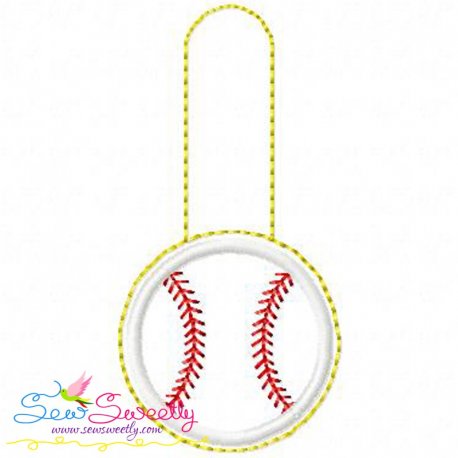 Baseball Key Fob In The Hoop Embroidery Design Pattern-1