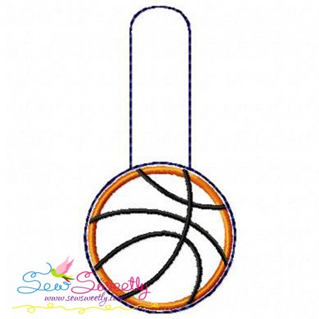 Basketball Key Fob In The Hoop Embroidery Design Pattern-1