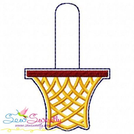 Basketball Net Key Fob In The Hoop Embroidery Design Pattern-1