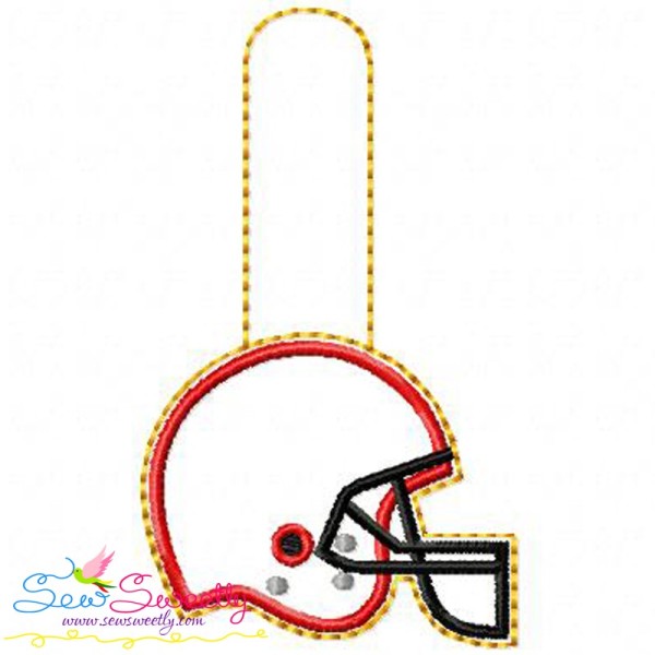 Football Helmet Key Fob In The Hoop Embroidery Design Pattern-1