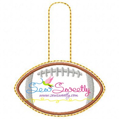 Football Key Fob In The Hoop Embroidery Design Pattern-1