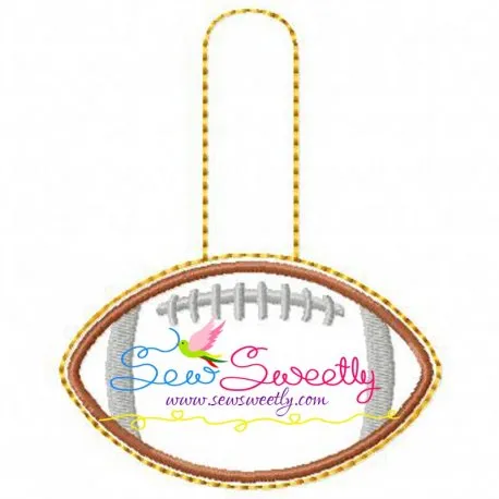 Football Key Fob In The Hoop Embroidery Design Pattern