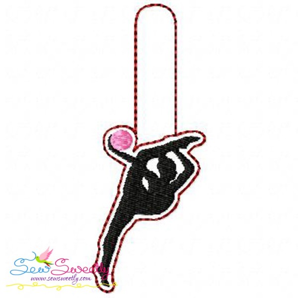 Rhythmic Gymnastics With Ball Key Fob In The Hoop Embroidery Design Pattern-1