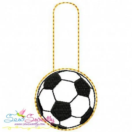 Soccer Ball Key Fob In The Hoop Embroidery Design Pattern-1