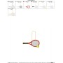 Tennis Racket And Ball Key Fob In The Hoop Embroidery Design Pattern-2