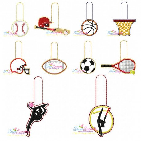 Sports Key Fobs In The Hoop Embroidery Design Pattern Bundle-1