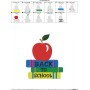 Back To School Books And Apple Embroidery Design Pattern-2