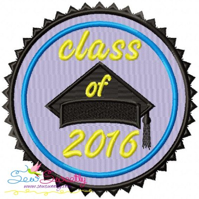 Class of 2016 Machine Embroidery Design Pattern-1