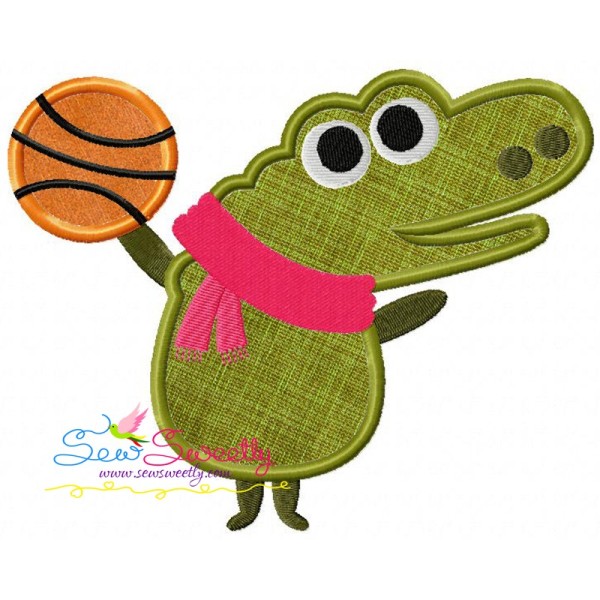 Animal Student Crocodile Machine Applique Design Pattern-1