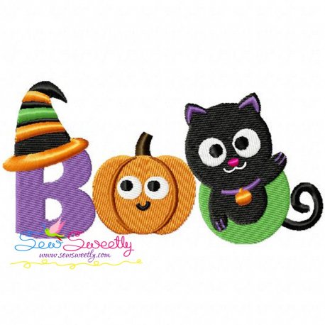 Halloween Boo Machine Embroidery Design Pattern-1