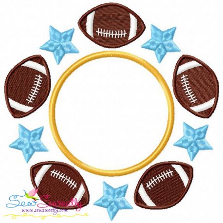 Football Star Monogram Embroidery Design- 1