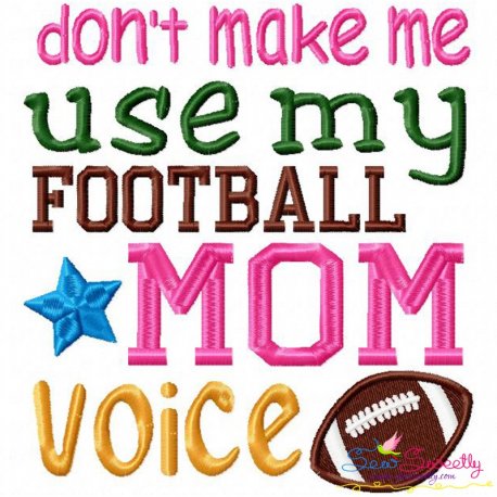 Football Mom Voice Embroidery Design Pattern-1