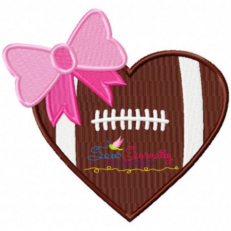 Football Heart Machine Embroidery Design Pattern-1