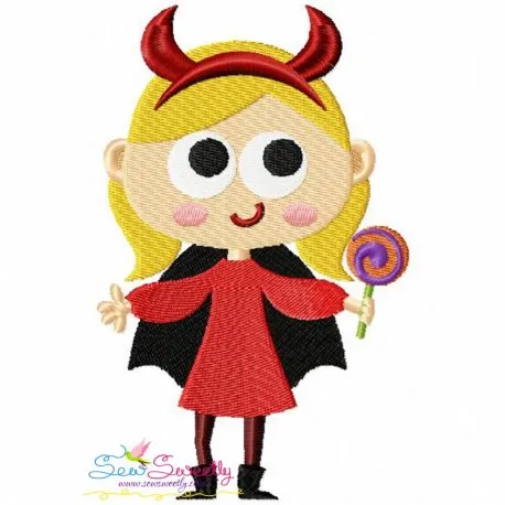 Girl Devil Embroidery Design Pattern