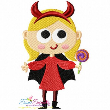 Girl Devil Embroidery Design