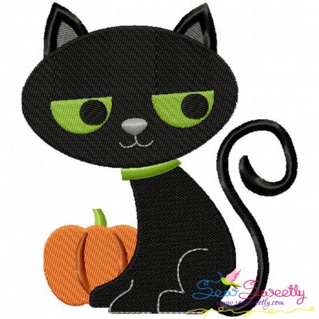 Halloween Cat-2 Embroidery Design- 1