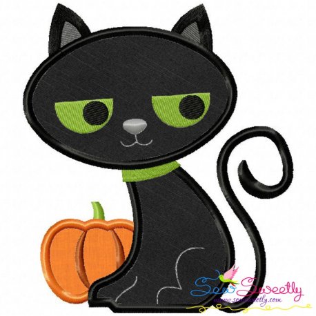 Halloween Cat-2 Applique Design Pattern-1
