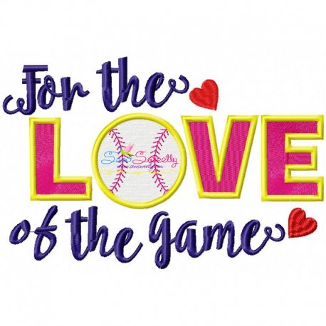 For The Love Of The Game Embroidery Design Pattern-1