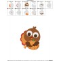 Turkey With Pumpkin Embroidery Design Pattern-2