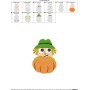 Scarecrow With Pumpkin Embroidery Design Pattern-2
