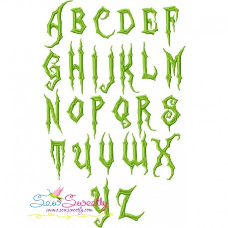 Halloween Scary Embroidery Font Set- 1