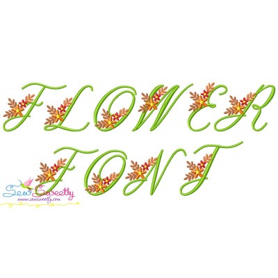 Flower Font-1 Embroidery Font Set-1