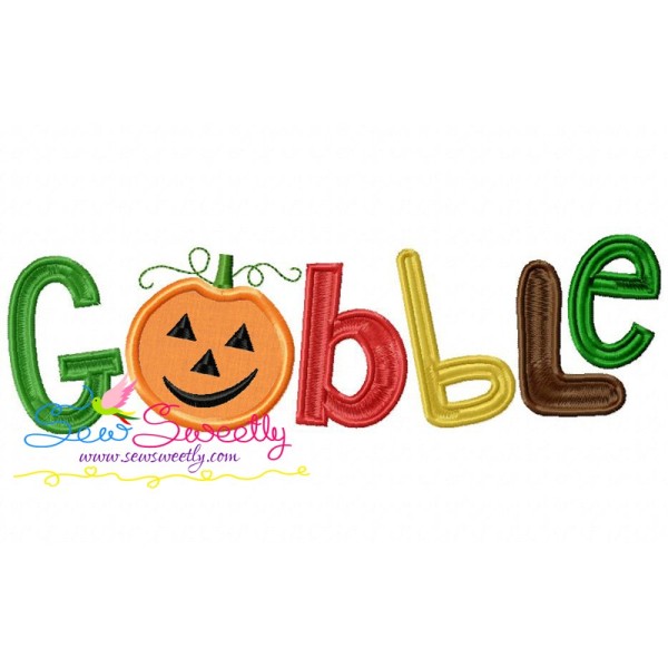 Gobble Lettering Applique Design Pattern-1
