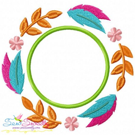 Feather Frame Embroidery Design Pattern-1