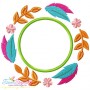 Feather Frame Embroidery Design Pattern-1