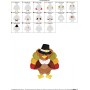 Pilgrim Turkey With Hat Embroidery Design Pattern-2