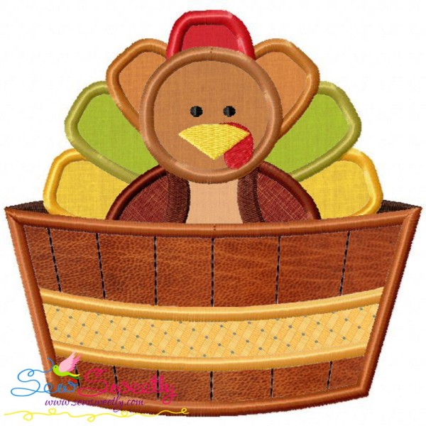 Turkey in Barrel Applique Design Pattern-1