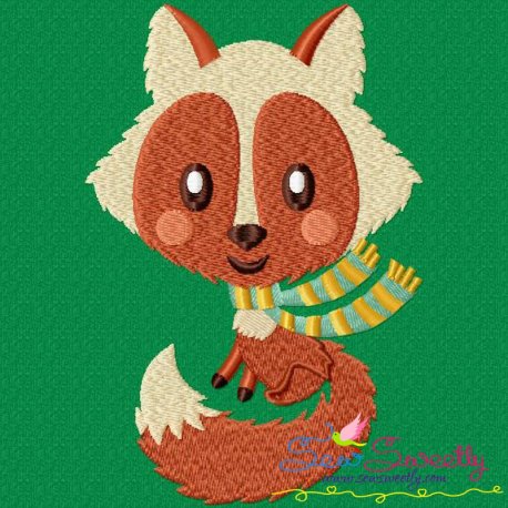 Fall Fox Embroidery Design- 1